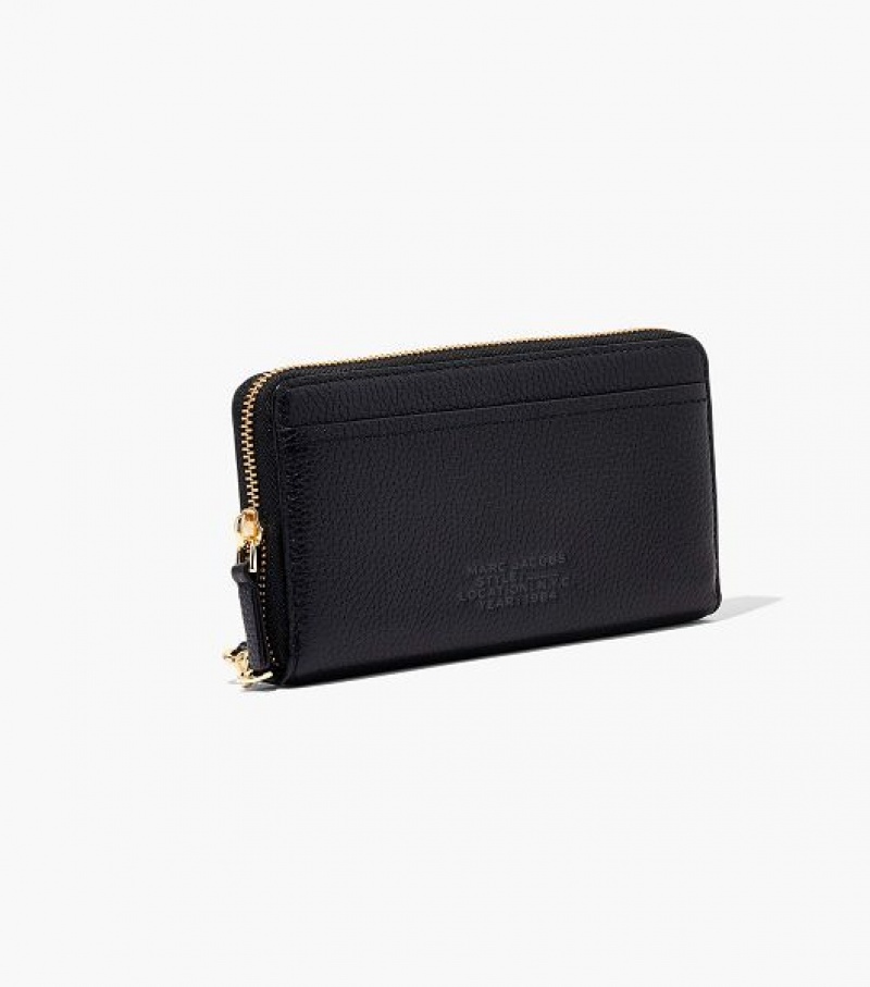 Black Women's Marc Jacobs The Leather Continental Wallets | 74021POXB