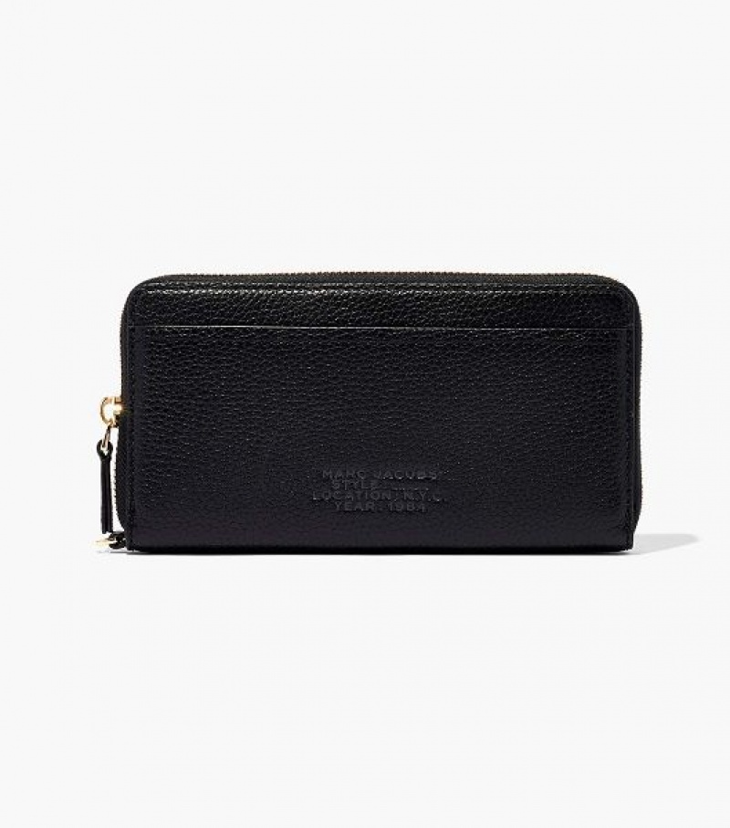 Black Women's Marc Jacobs The Leather Continental Wallets | 74021POXB