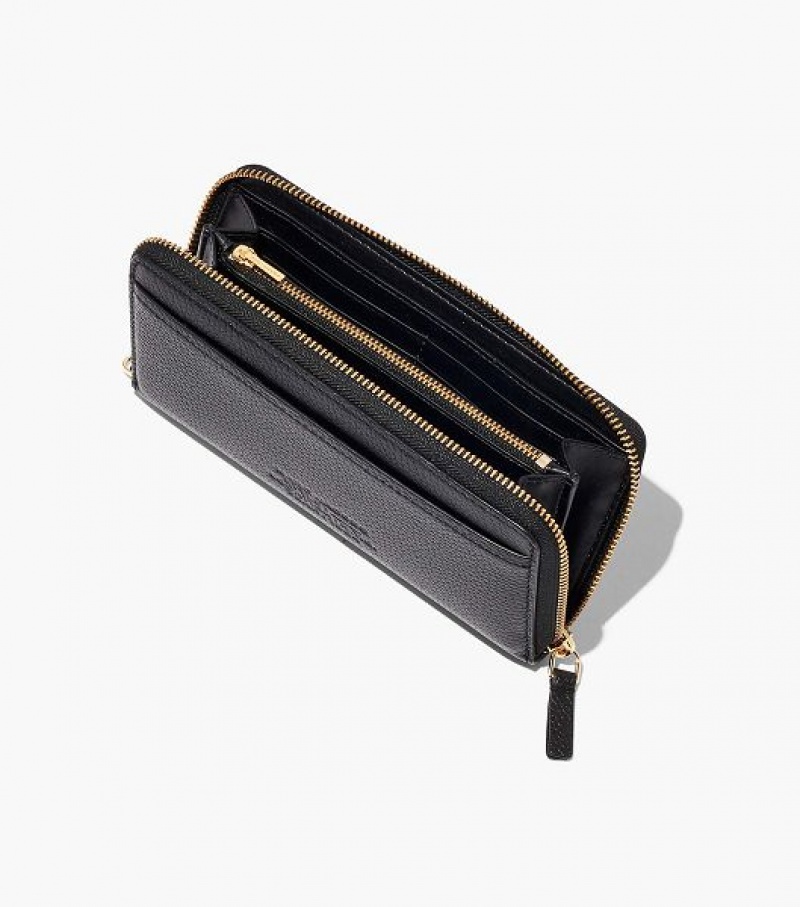 Black Women's Marc Jacobs The Leather Continental Wallets | 74021POXB