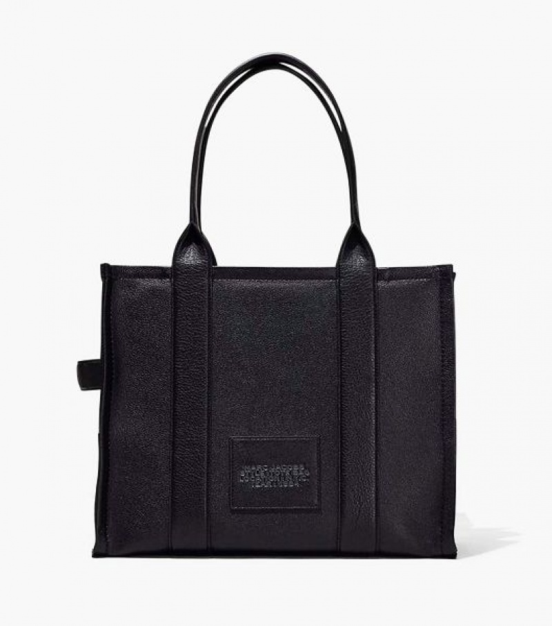 Black Women's Marc Jacobs The Leather Large Tote Bags | 60943KZHB