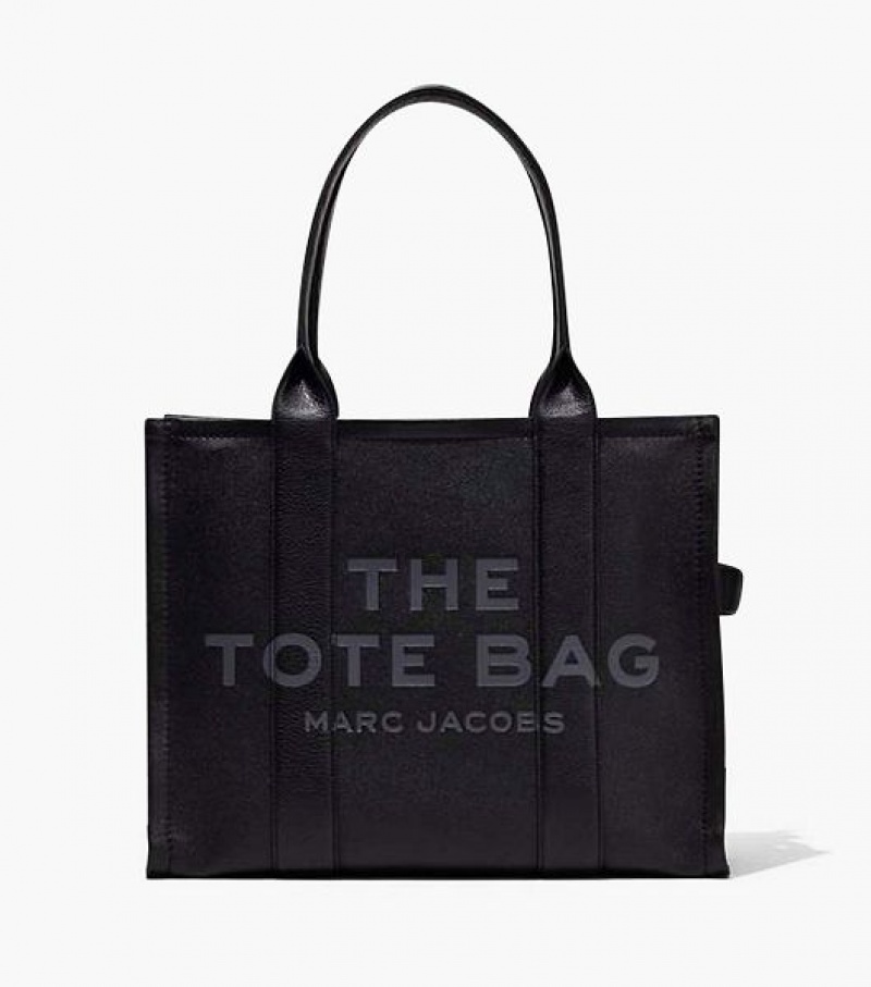 Black Women\'s Marc Jacobs The Leather Large Tote Bags | 60943KZHB