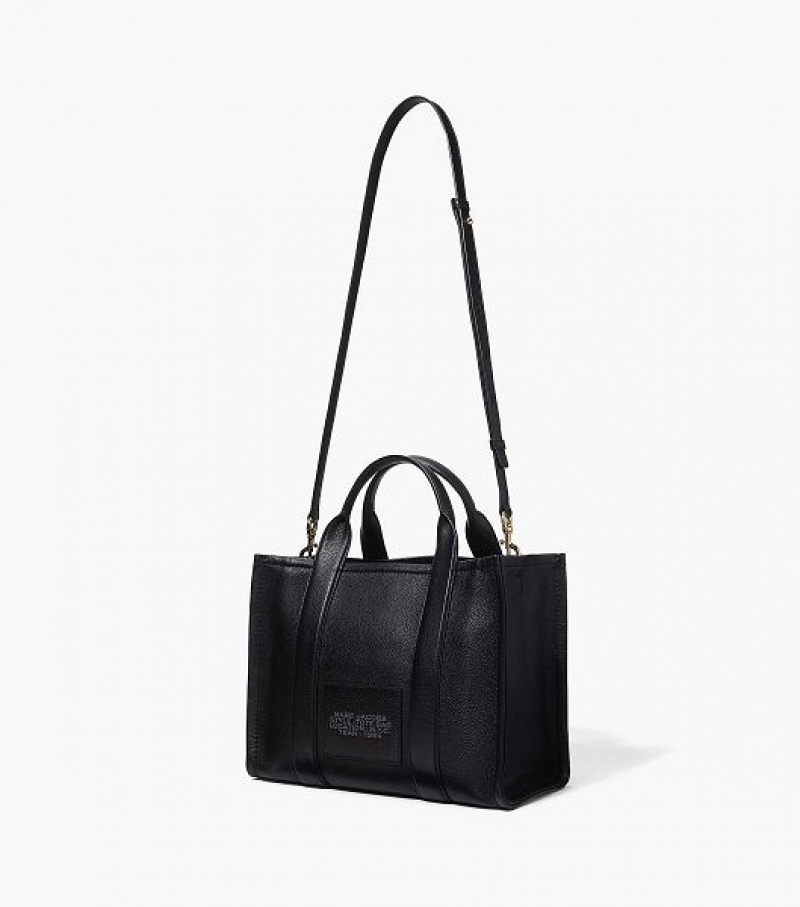 Black Women's Marc Jacobs The Leather Medium Tote Bags | 74058YWGP