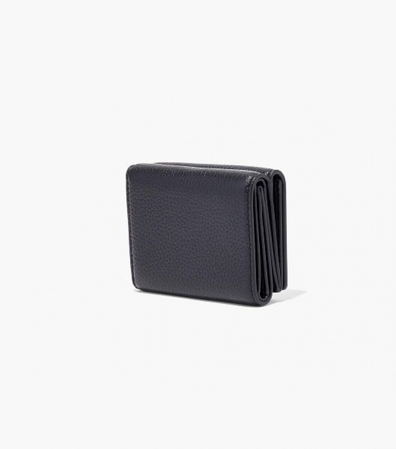 Black Women's Marc Jacobs The Leather Medium Trifold Wallets | 26813XBSG