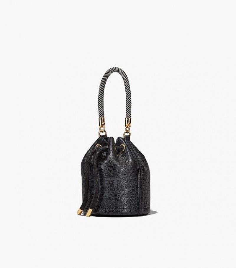 Black Women's Marc Jacobs The Leather Mini Bucket Bags | 18673IQOE