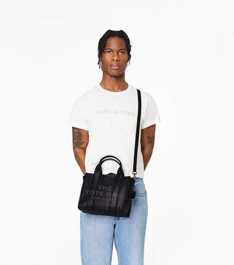 Black Women's Marc Jacobs The Leather Small Tote Bags | 78594RWUS