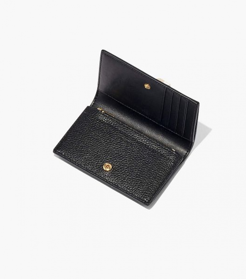 Black Women's Marc Jacobs The Leather Small Bifold Wallets | 09847RFLP