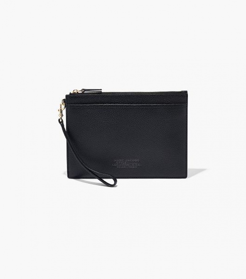 Black Women\'s Marc Jacobs The Leather Small Wristlet Wallets | 26403FRXI