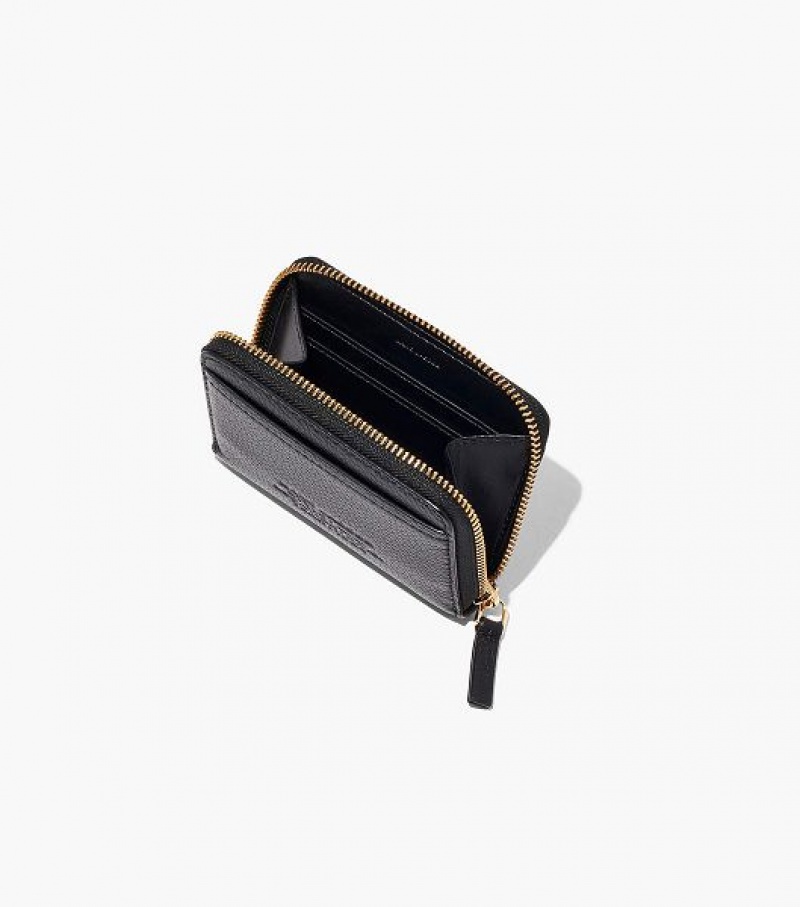 Black Women's Marc Jacobs The Leather Zip Around Wallets | 87643IDCP