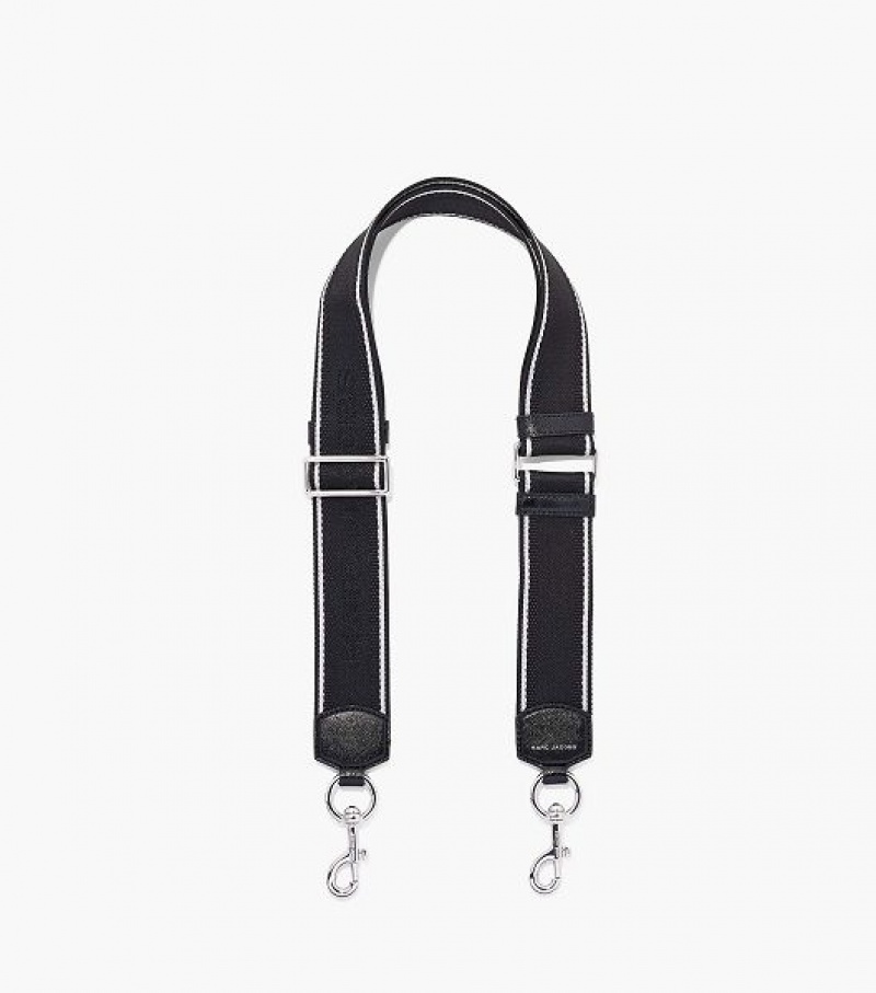 Black Women\'s Marc Jacobs The Logo DTM Webbing Strap | 98276STBK