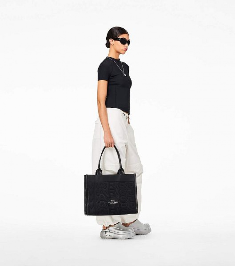 Black Women's Marc Jacobs The Monogram Neoprene Large Tote Bags | 19785UXJP