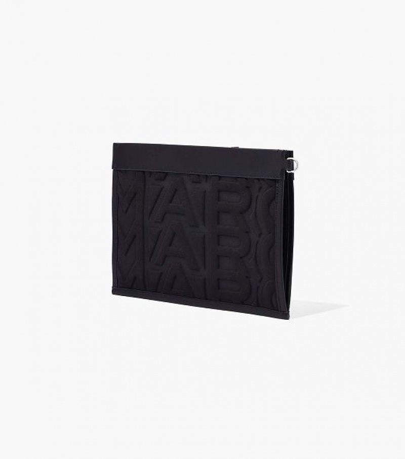 Black Women's Marc Jacobs The Monogram Neoprene Large Wristlet Wallets | 71846WEBZ