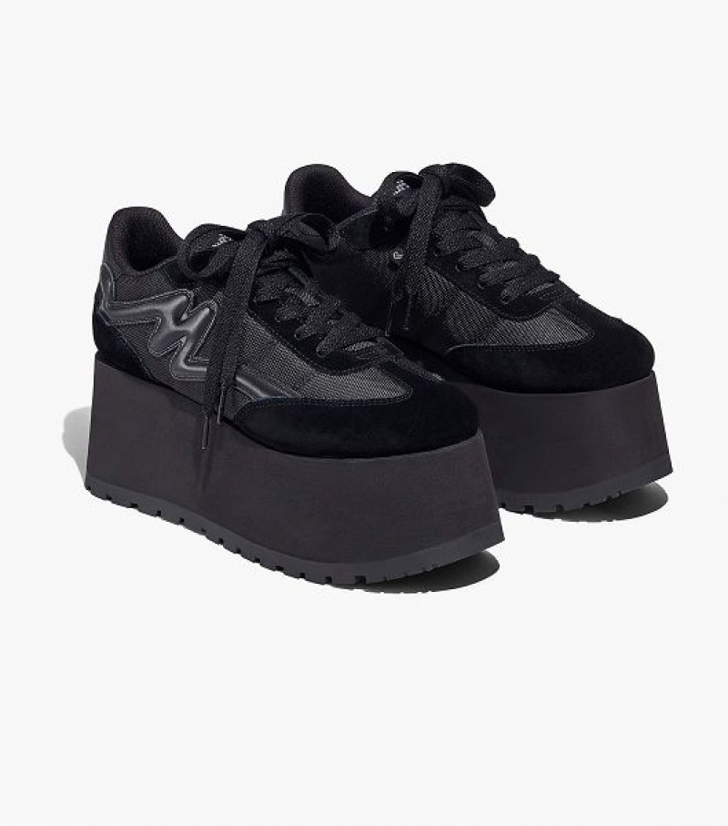 Black Women\'s Marc Jacobs The Platform Jogger Sneakers | 36895LMAT