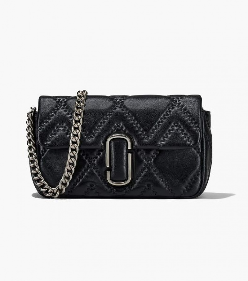 Black Women\'s Marc Jacobs The Quilted Leather J Marc Large Shoulder Bags | 12396ZFBP