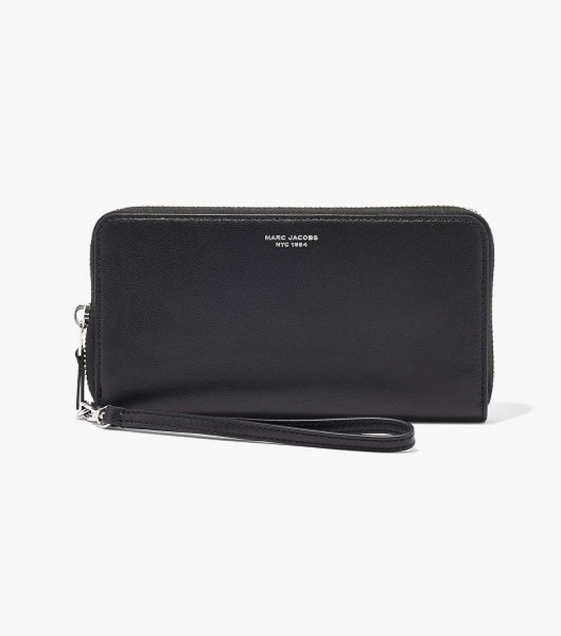 Black Women\'s Marc Jacobs The Slim 84 Continental Wristlet Wallets | 05178FBTD