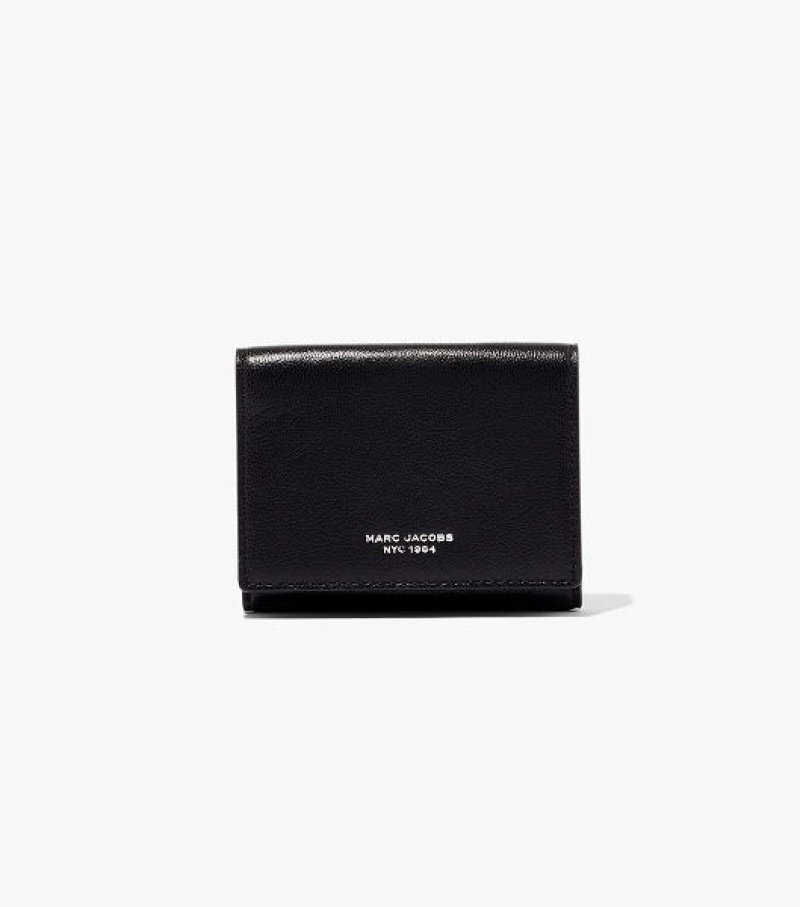 Black Women\'s Marc Jacobs The Slim 84 Medium Trifold Wallets | 81704FUEY