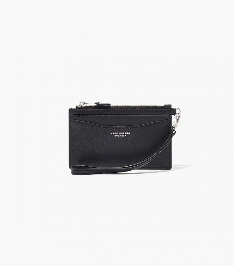 Black Women\'s Marc Jacobs The Slim 84 Top Zip Wristlet Wallets | 56213ZCWF