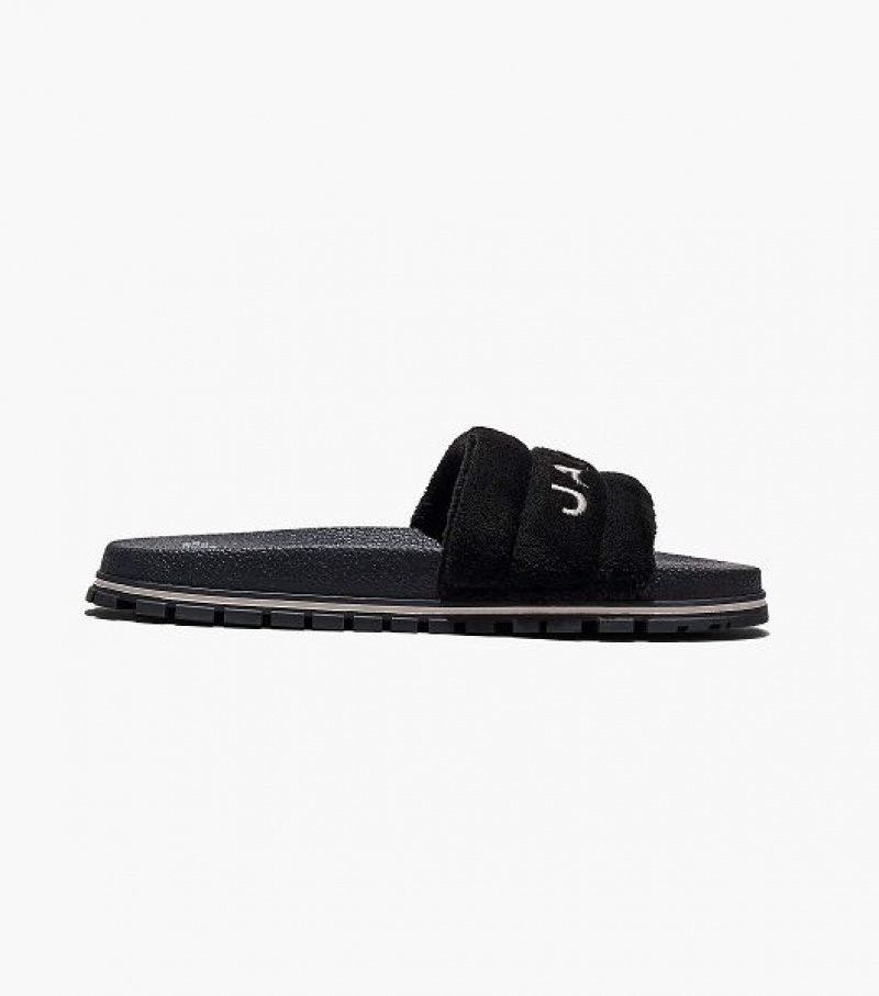 Black Women's Marc Jacobs The Terry Slides | 75483DKEJ