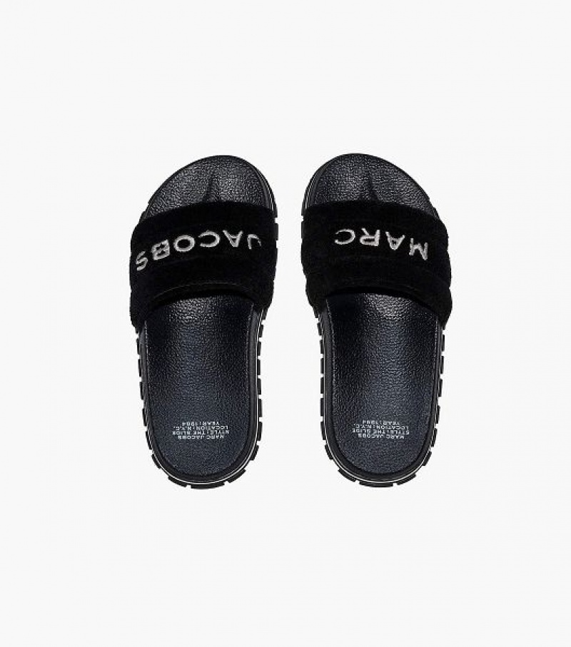 Black Women's Marc Jacobs The Terry Slides | 75483DKEJ