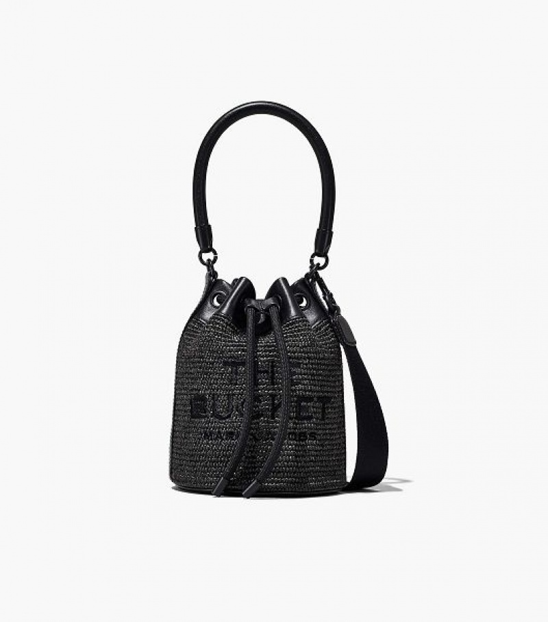 Black Women\'s Marc Jacobs The Woven DTM Bucket Bags | 59134XLYC