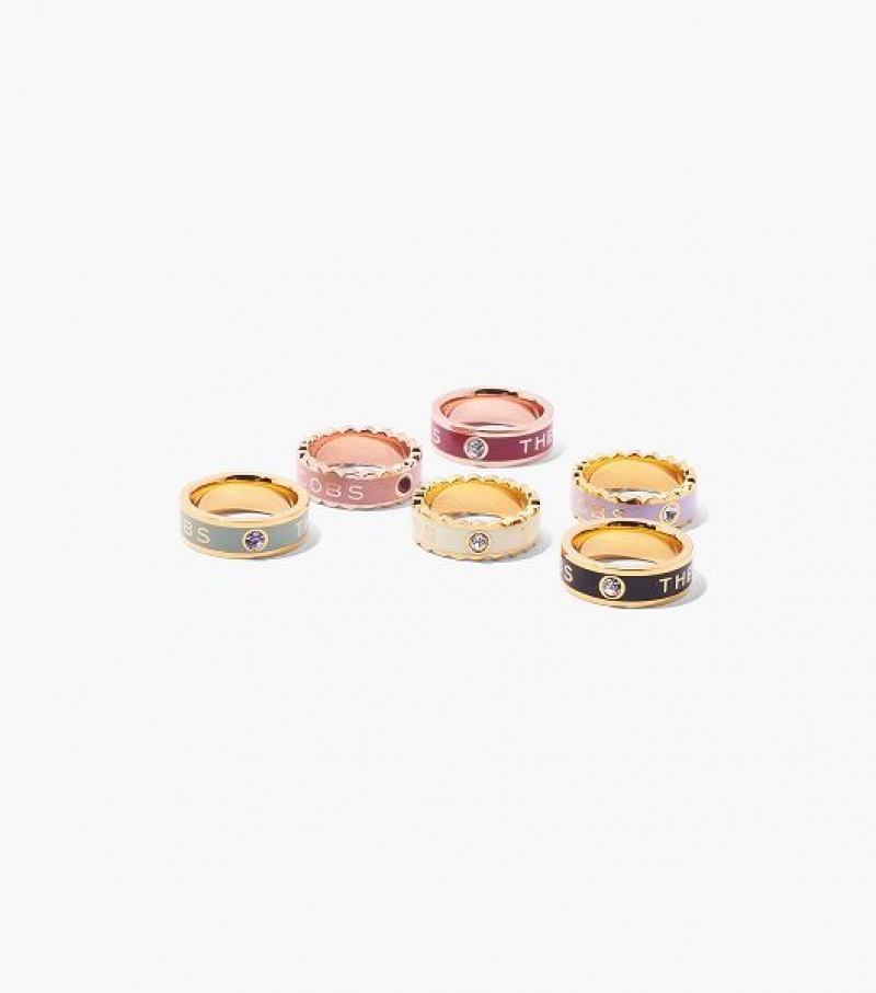 Black / Gold Women's Marc Jacobs The Medallion Ring | 98430VJPH