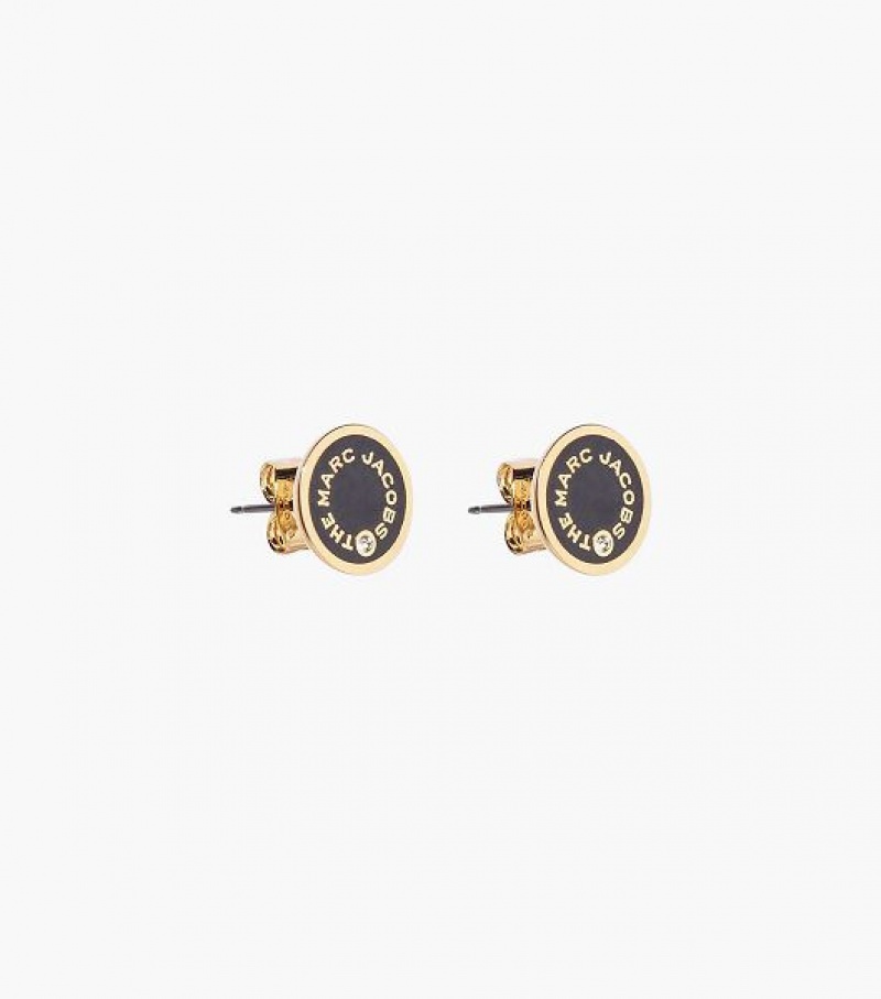 Black / Gold Women\'s Marc Jacobs The Medallion Stud | 20839AXWC