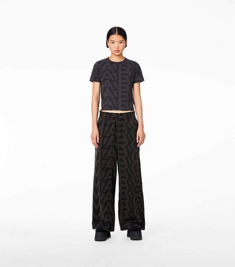 Black / Grey Women's Marc Jacobs The Monogram Oversized Sweats Pants | 65094PWQN