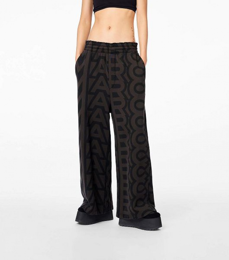 Black / Grey Women's Marc Jacobs The Monogram Oversized Sweats Pants | 65094PWQN