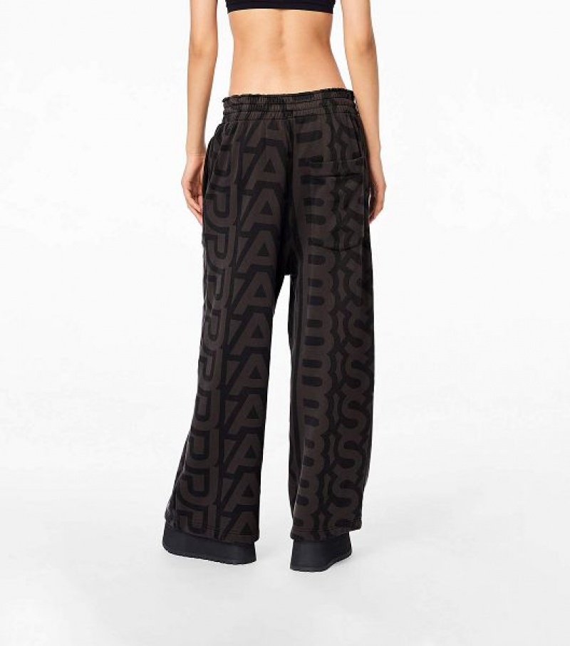 Black / Grey Women's Marc Jacobs The Monogram Oversized Sweats Pants | 65094PWQN