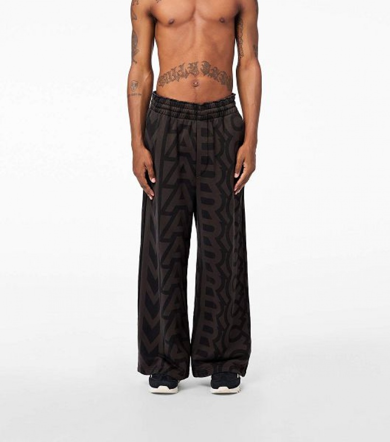 Black / Grey Women's Marc Jacobs The Monogram Oversized Sweats Pants | 65094PWQN