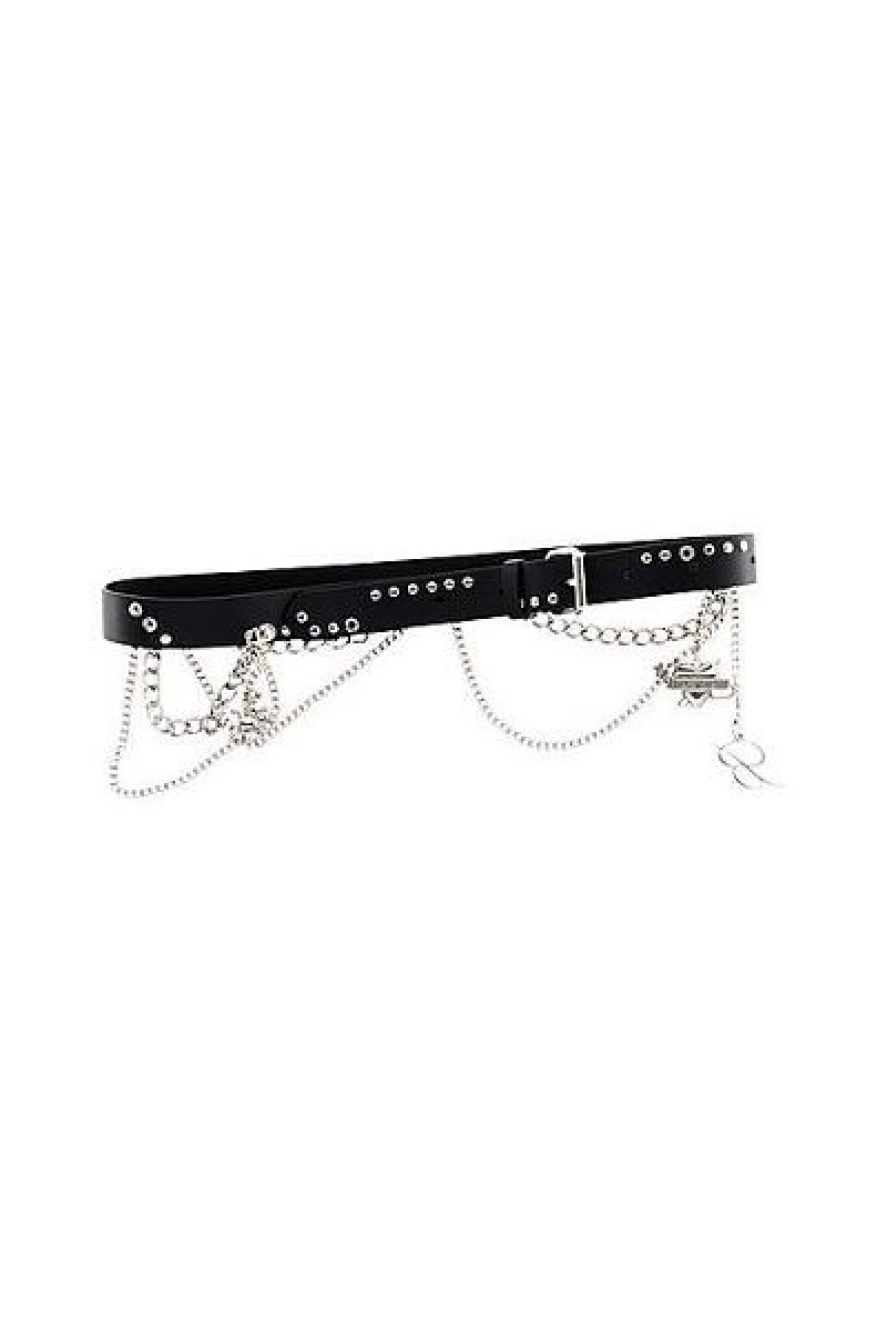 Black / Silver Heaven Marc Jacobs Blumarine Chain Belts | 23840TMRA