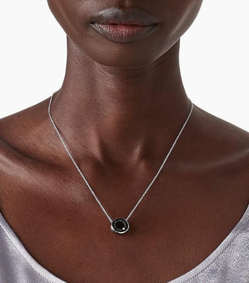 Black / Silver Women's Marc Jacobs The Medallion Pendants | 67381EWRX