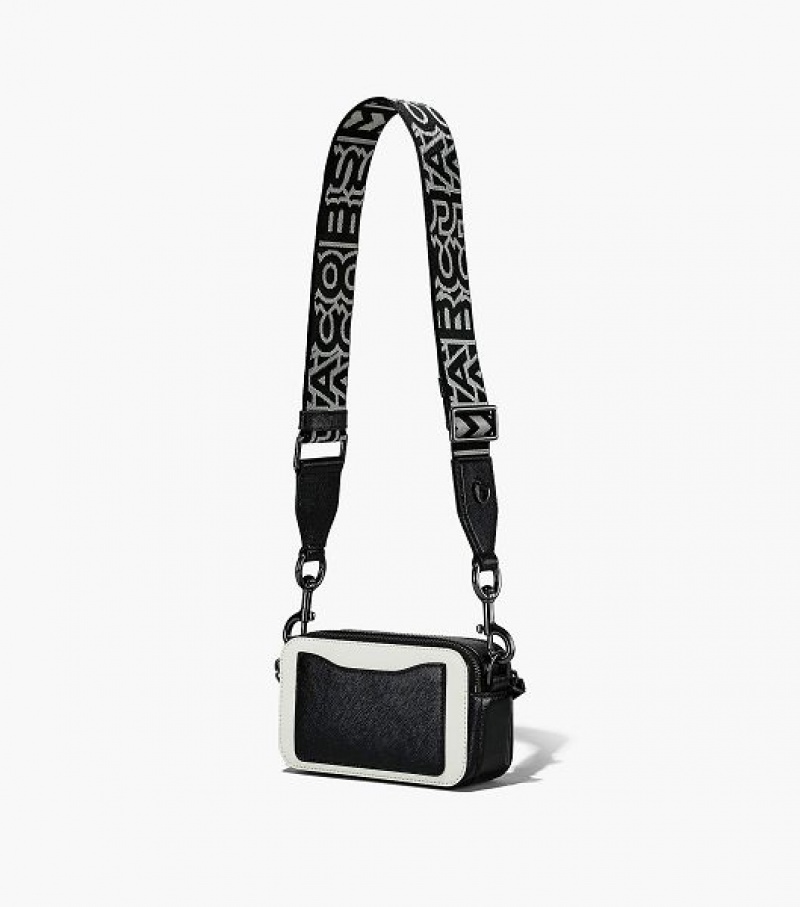 Black / White Women's Marc Jacobs The Bi-Color Snapshot Crossbody Bags | 14326CWRK