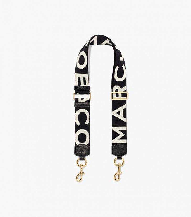 Black / White Women\'s Marc Jacobs The Logo Webbing Strap | 41360OMIG