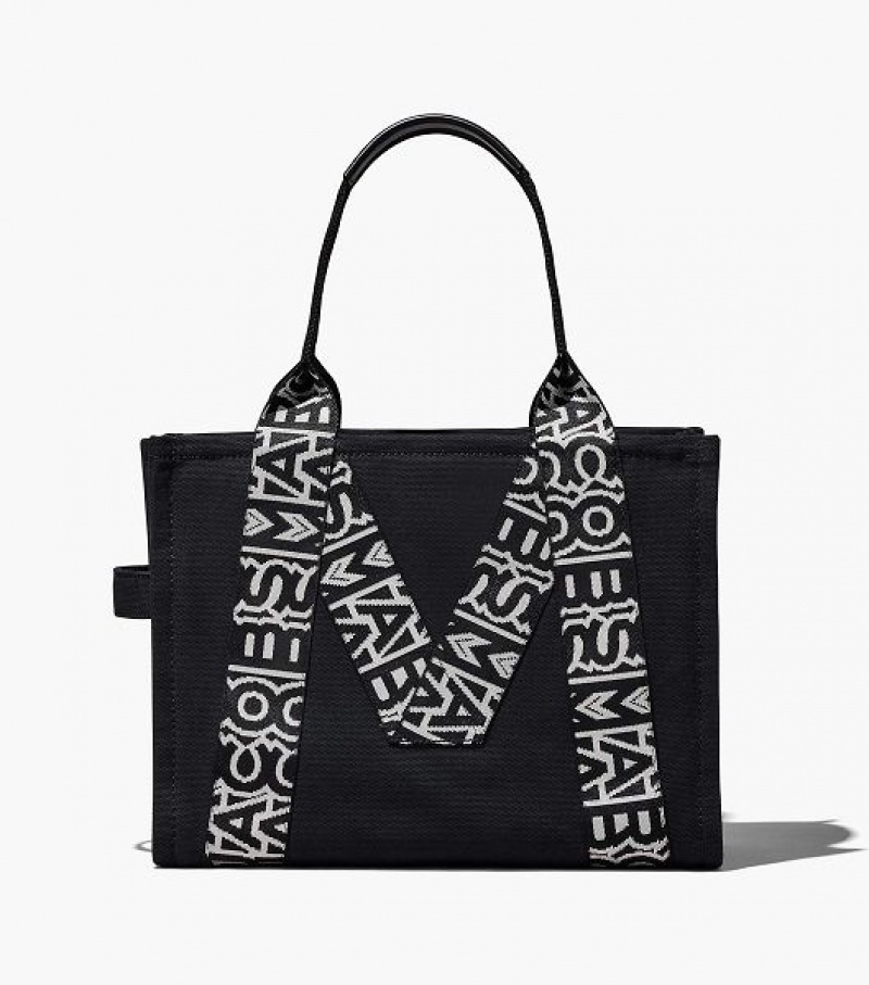 Black / White Women's Marc Jacobs The M Large Tote Bags | 53470FGWO