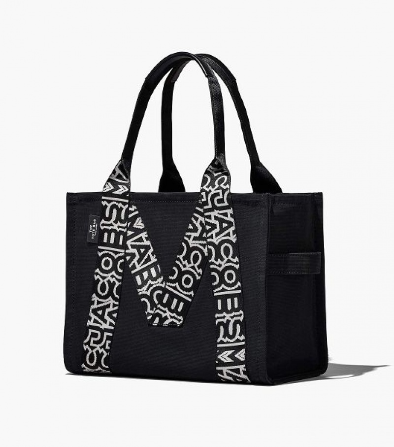 Black / White Women's Marc Jacobs The M Large Tote Bags | 53470FGWO