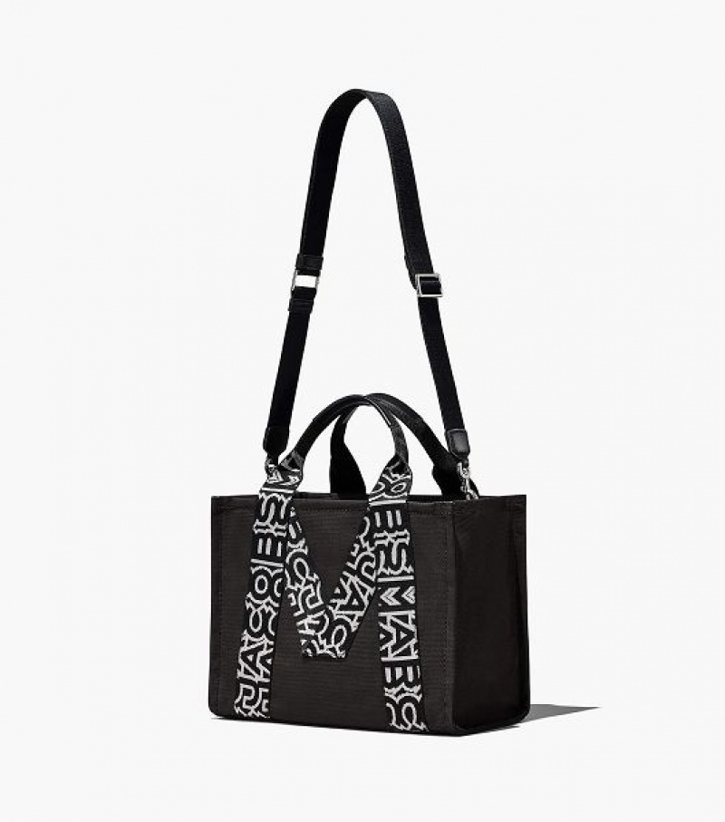 Black / White Women's Marc Jacobs The M Medium Tote Bags | 47801SCNJ