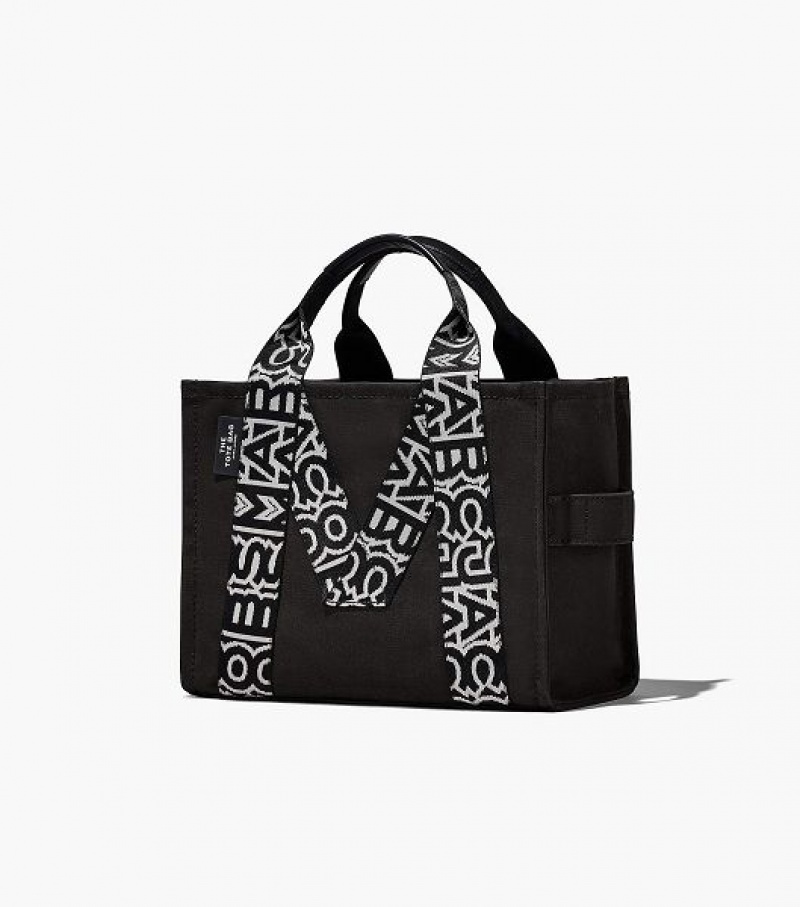 Black / White Women's Marc Jacobs The M Medium Tote Bags | 47801SCNJ