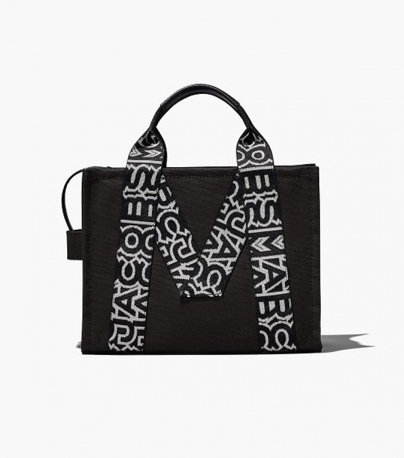 Black / White Women's Marc Jacobs The M Medium Tote Bags | 47801SCNJ