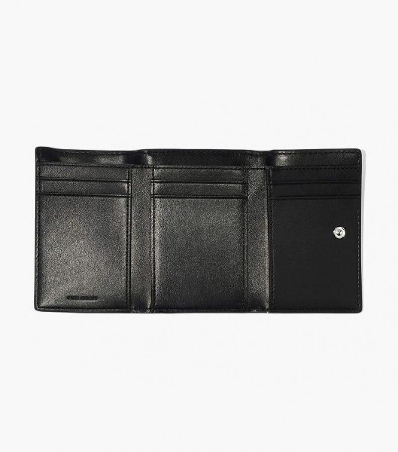 Black / White Women's Marc Jacobs The Monogram Medium Trifold Wallets | 42319RAUS