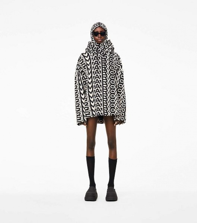 Black / White Women's Marc Jacobs The Monogram Oversized Hoodie | 82130RGOW