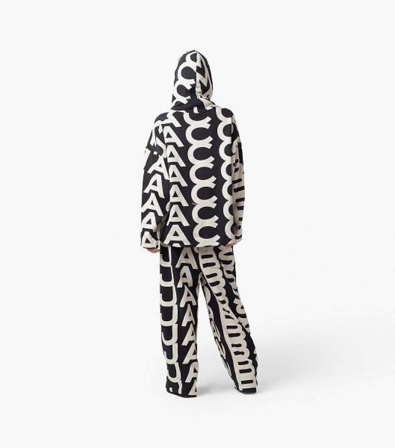 Black / White Women's Marc Jacobs The Monogram Oversized Hoodie | 84053VQAJ