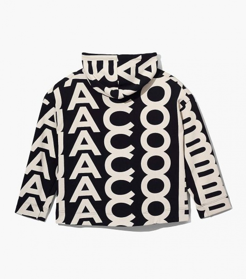 Black / White Women's Marc Jacobs The Monogram Oversized Hoodie | 84053VQAJ