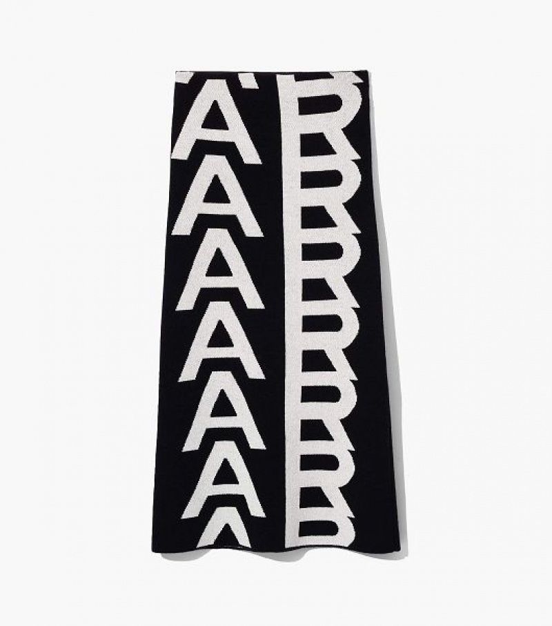 Black / White Women\'s Marc Jacobs The Monogram Knit Tube Skirts | 54670LSXH