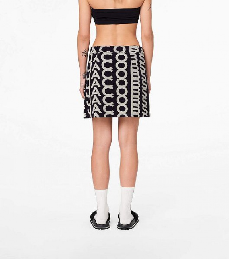 Black / White Women's Marc Jacobs The Monogram Terry Skirts | 84972TBVU