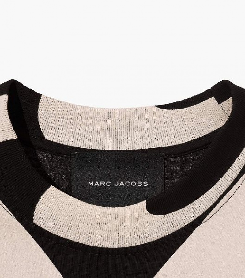 Black / White Women's Marc Jacobs The Seamed Monogram Dress | 74680DMXA