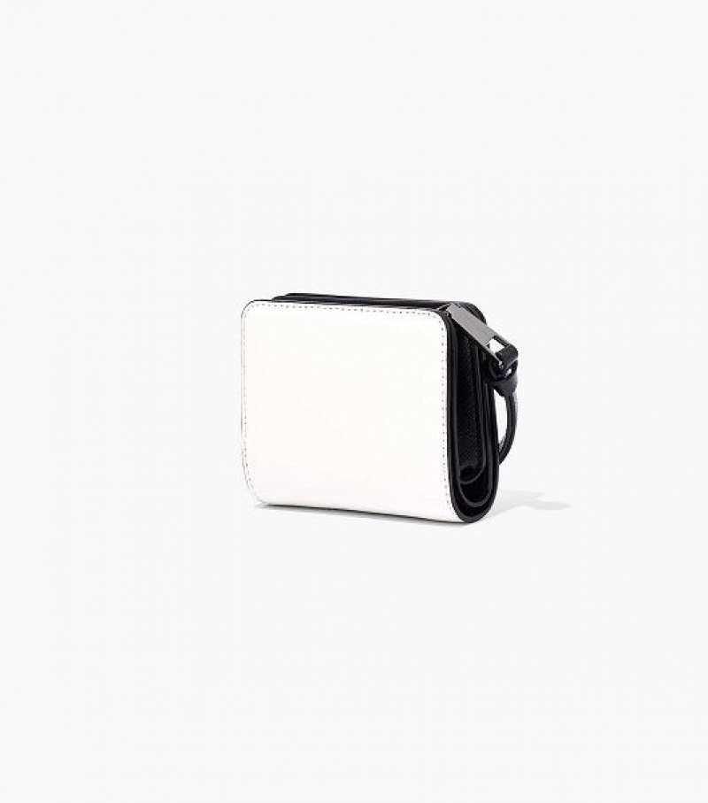 Black / White Women's Marc Jacobs The Snapshot Mini Compact Wallets | 30487ZKAV