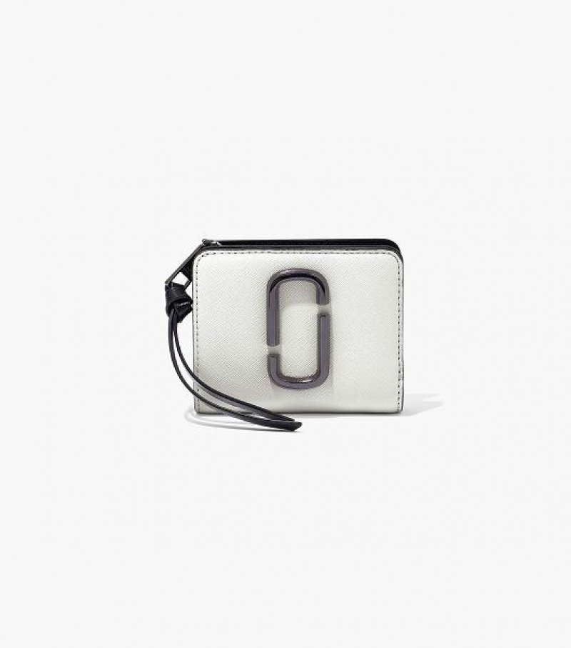 Black / White Women\'s Marc Jacobs The Snapshot Mini Compact Wallets | 30487ZKAV