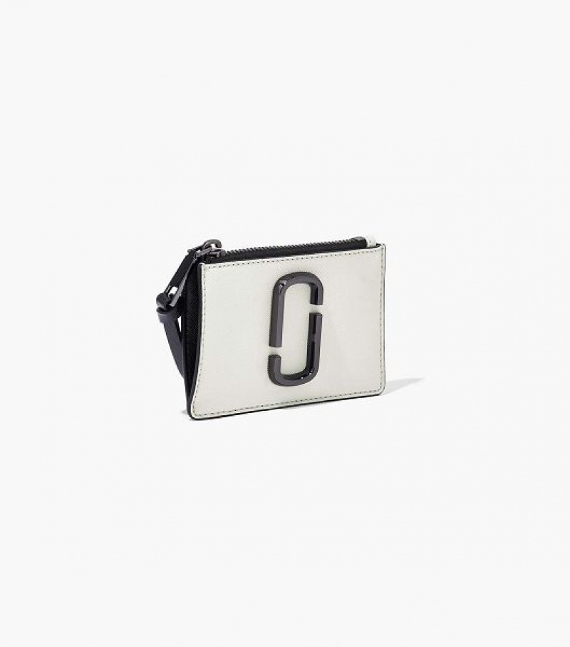 Black / White Women's Marc Jacobs The Snapshot Top Zip Multi Wallets | 78901QMGR