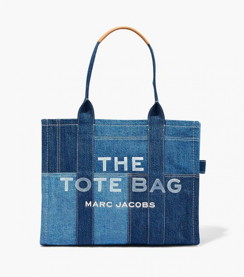 Blue Women\'s Marc Jacobs The Denim Large Tote Bags | 01279RKWN