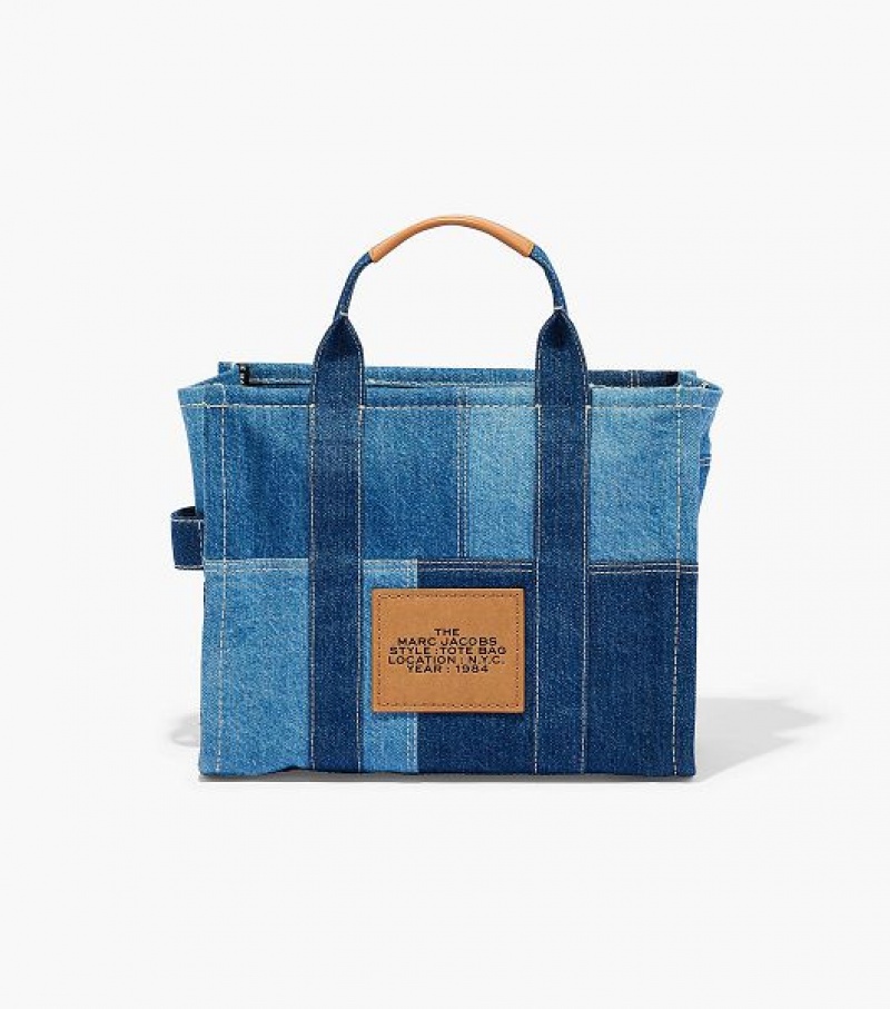 Blue Women's Marc Jacobs The Denim Medium Tote Bags | 75604YMES